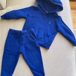 Polo Blue Sweatpants & Hoodie Set